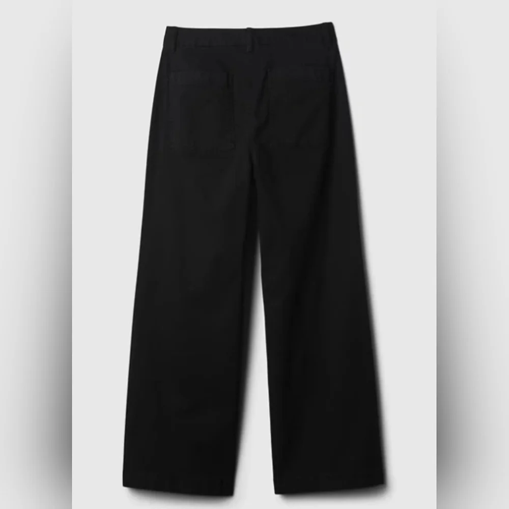 GAP High Rise Stride Wide Leg Canvas Khakis Ankle Pants Black Size 12 NWT RT$80